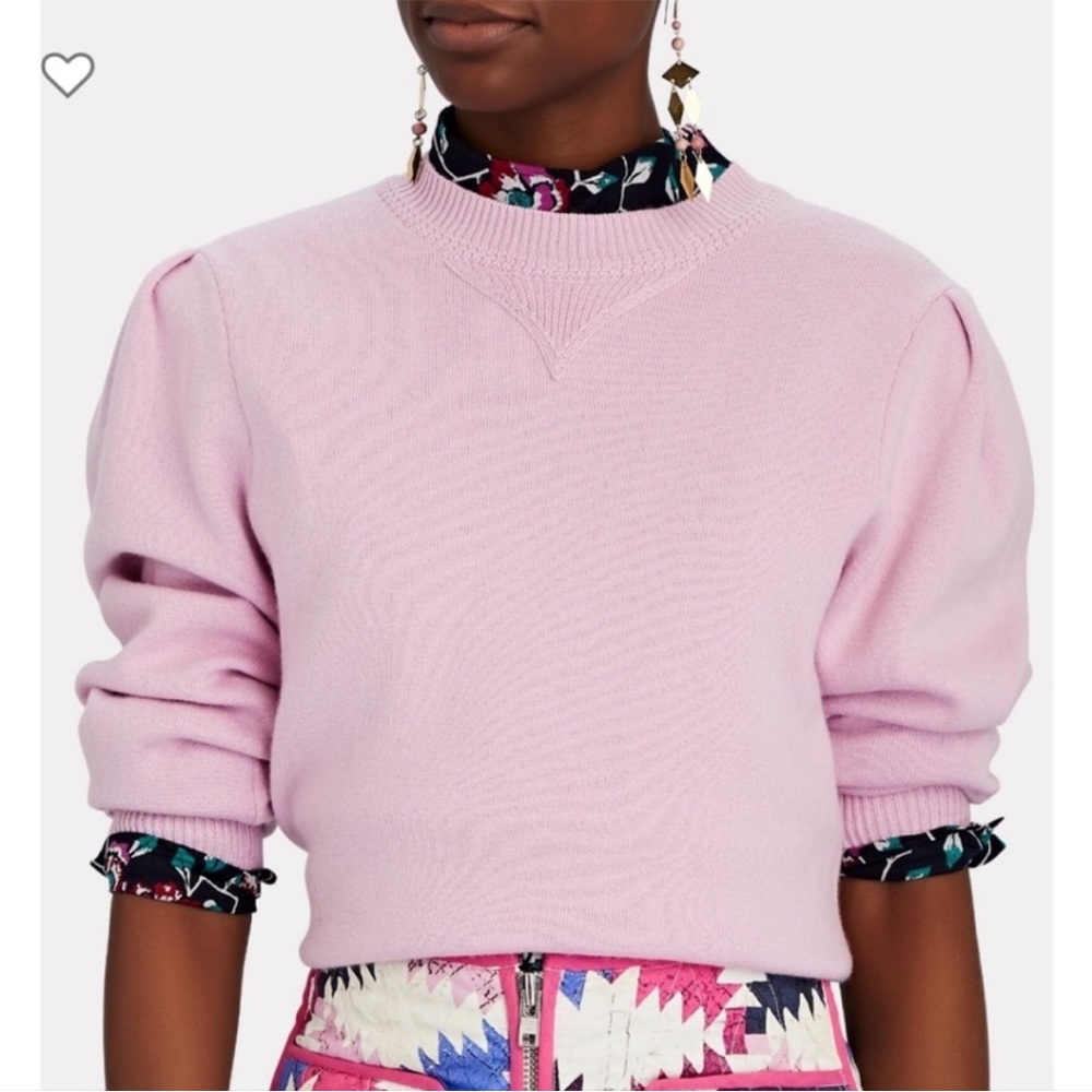Isabel Marant Etoile Kelaya Pink Cotton Blend Pullover Crewneck Sweater S